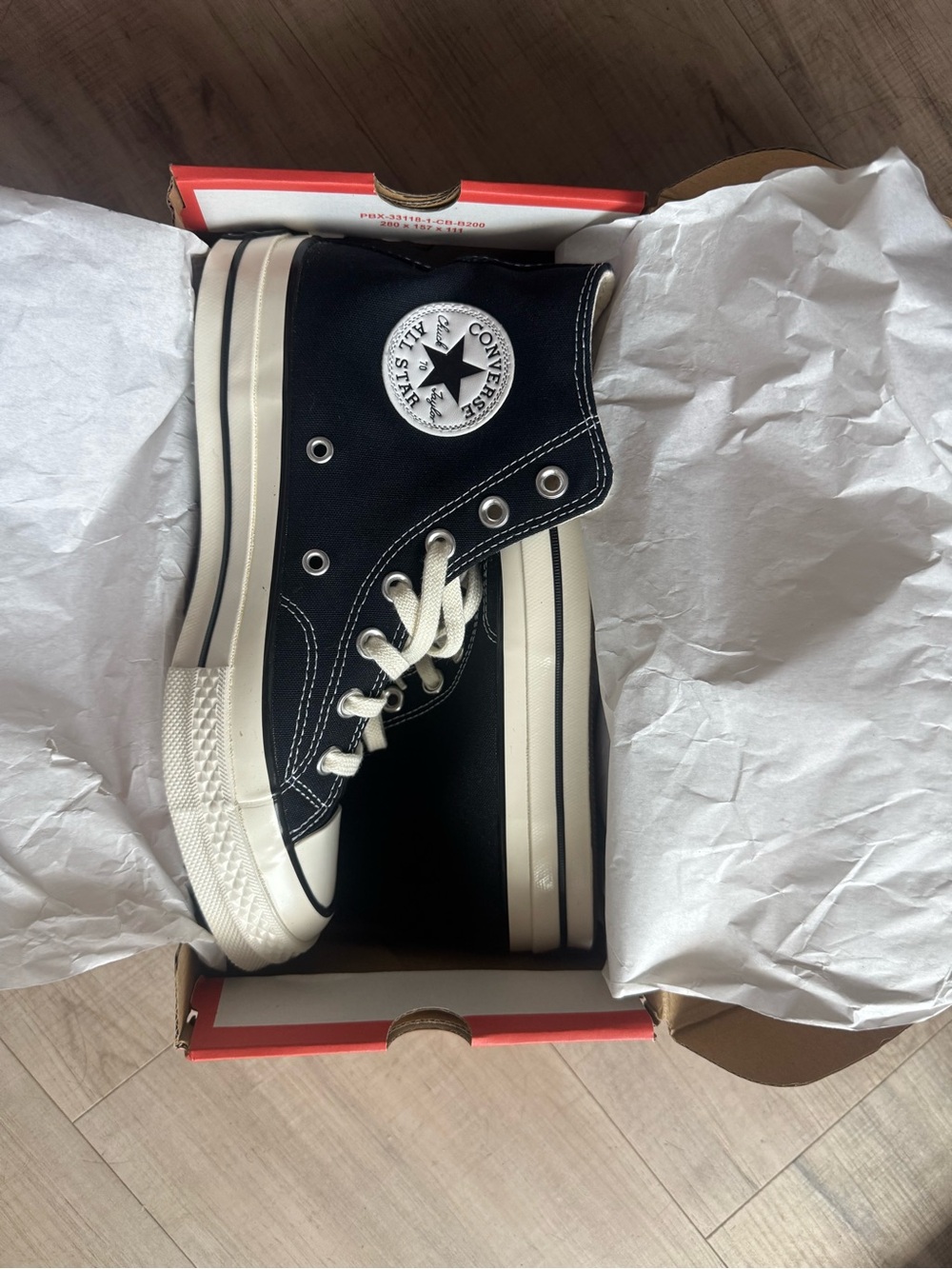 NWT Converse Chuck 70 High Top Black Egret Canvas Sneakers Men’s 6 Women’s 8 Box